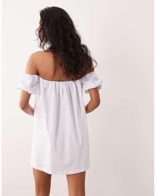 ASOS Pink Off Shoulder Mini Dress