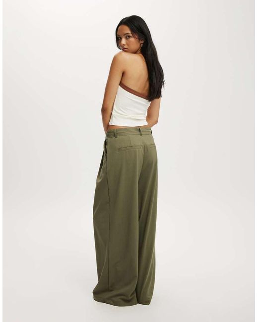Cotton On Green Cotton:On Izzy Pleated Suiting Pant