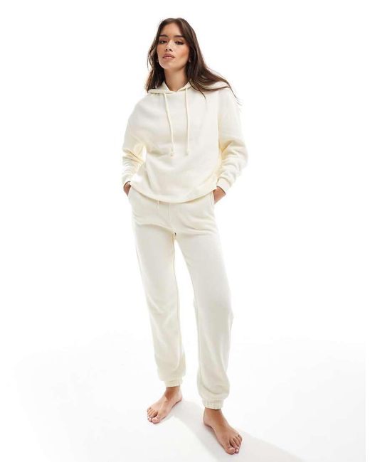 Pieces White Sweat Hoodie Co-ord