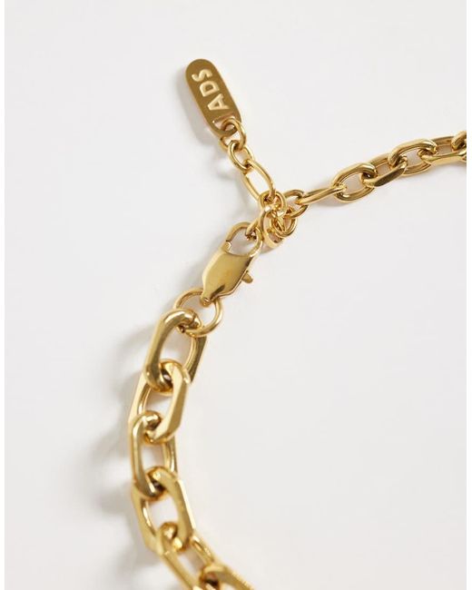 ASOS Metallic Waterproof Stainless Steel Stone Pendant Bracelet for men