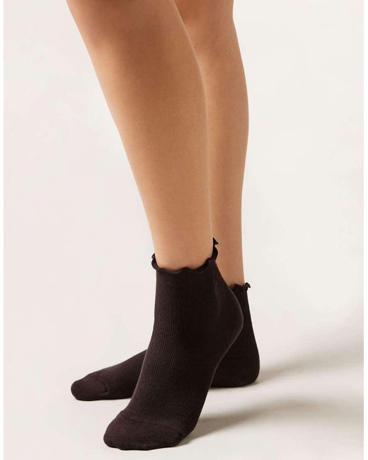 Calzedonia Brown Ribbed Socks