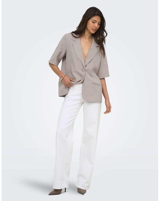 ONLY White Wide-Fit Jeans