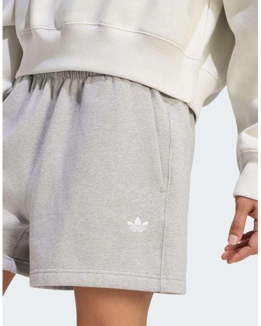 Adidas Originals White Essentials Fleece Shorts