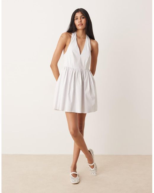 ASOS White Sleeveless Shirt Skater Dress