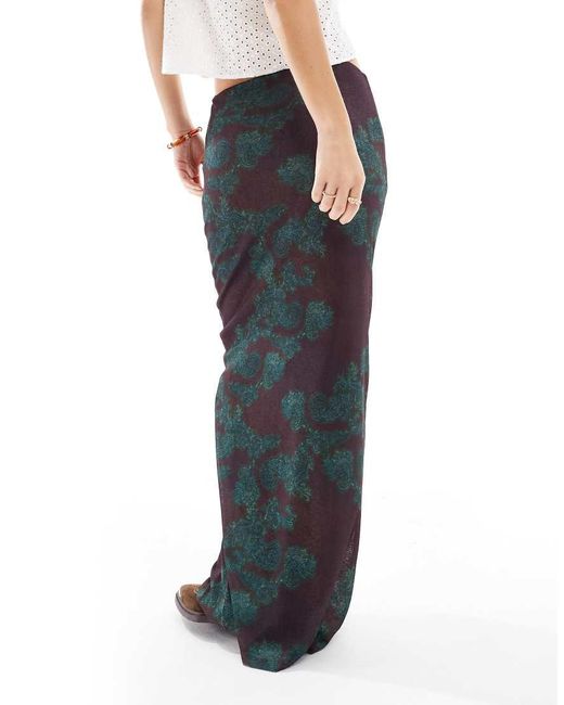 Falda Larga De Talle Bajo Con Patrón De Cachemir De Malla De Gasa Transparente De (Parte De Un Conjunto) ASOS de color Brown