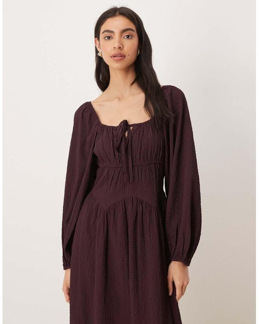 Wednesday's Girl Purple Long Sleeve Midaxi Dress