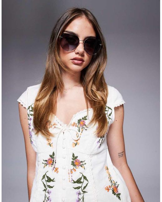 Quay Gray Quay Main Character Oversized Round Metal Sunglasses