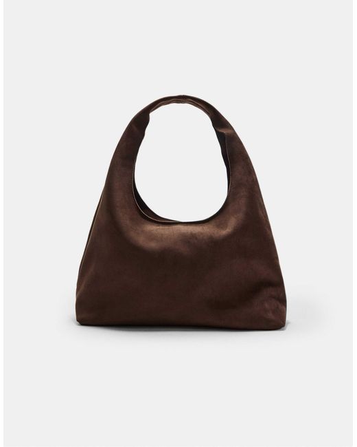 Stradivarius White – schultertasche aus wildlederimitat