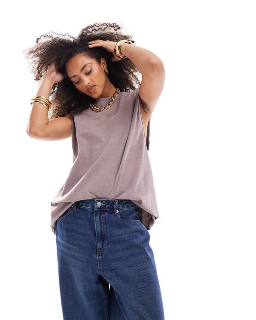 ASOS Blue – verwaschenes oversize-tanktop