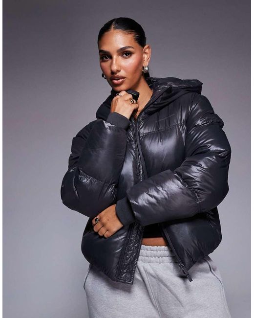 Good For Nothing Gray Hooded Puffer Jacket