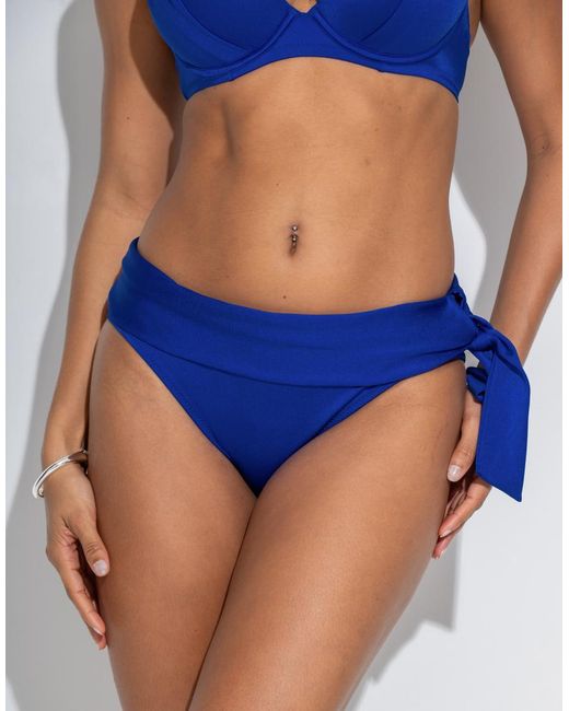 Pour Moi Blue St Kitts Tie Fold Over Brief