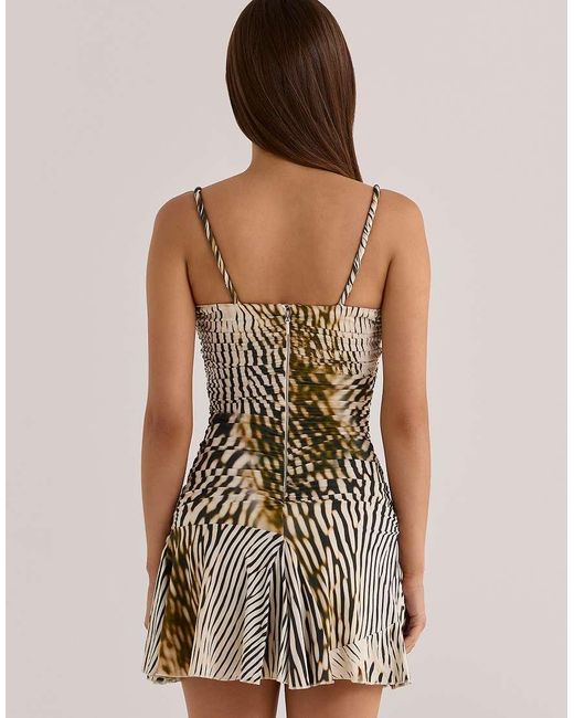 House Of Cb Natural Elsa Animal Print Slinky Jersey Mini Dress