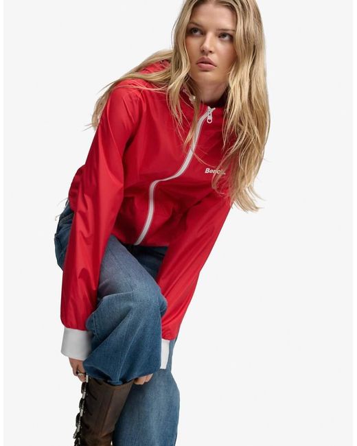 Bench x Superdry & Co Red Hooded Shell Zip Jacket