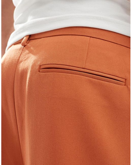Pantaloni eleganti a fondo ampio arancioni di ASOS in White da Uomo