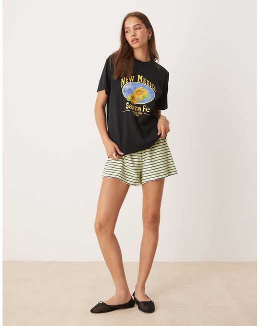 ASOS Black Regular Fit T-Shirt With New Mexico Sunflower Graphic