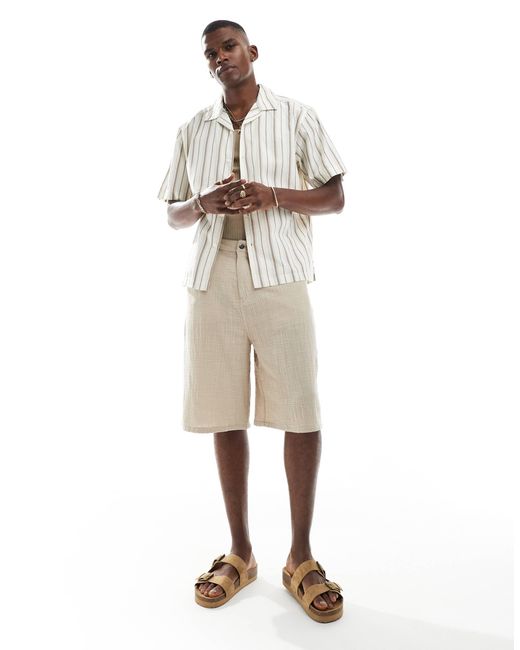 Only & Sons Natural Loose Fit Short Sleeve Shirt for men