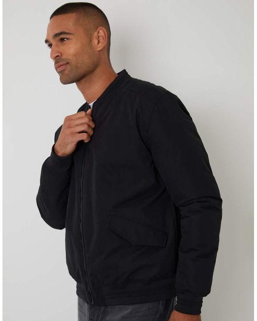 Threadbare Blue Padded Bomber Jacket for men