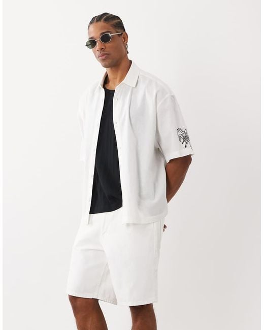 Mango Natural Relaxed Fit Denim Shorts for men