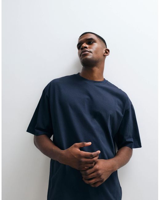 ASOS – basic-t-shirt in Blue für Herren