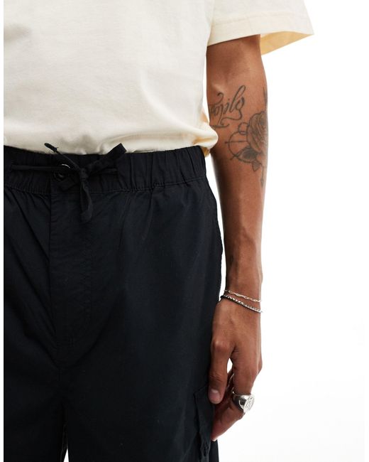 Jack & Jones Black Loose Cargo Shorts for men