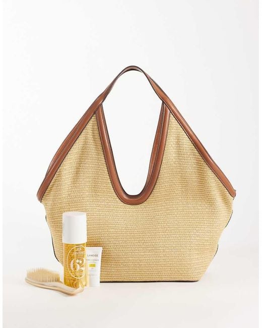 Mango Natural Woven Shoulder Bag
