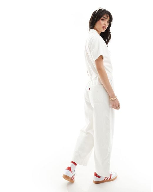 Levi's White Jumpsuit With Short Sleeves