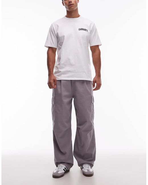 Carhartt Gray Cole baggy Cargo Trousers for men
