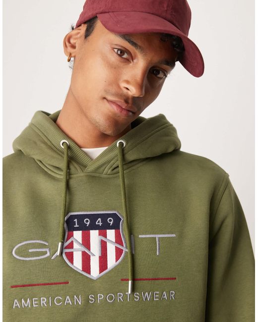 Gant – archive – kapuzenpullover in Green für Herren