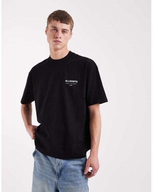 AllSaints Black Underground Oversized T-shirt for men