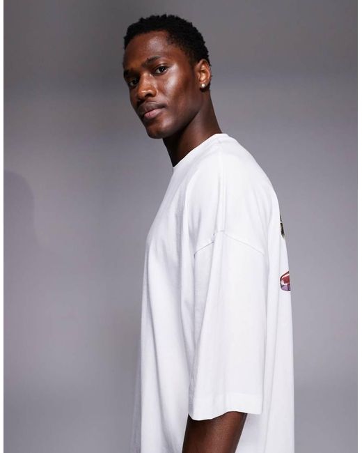 ASOS White Oversized T-shirt With Italia Car Graphic for men