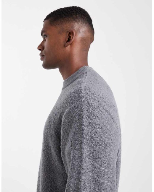 Jack & Jones Gray Boucle Jumper for men