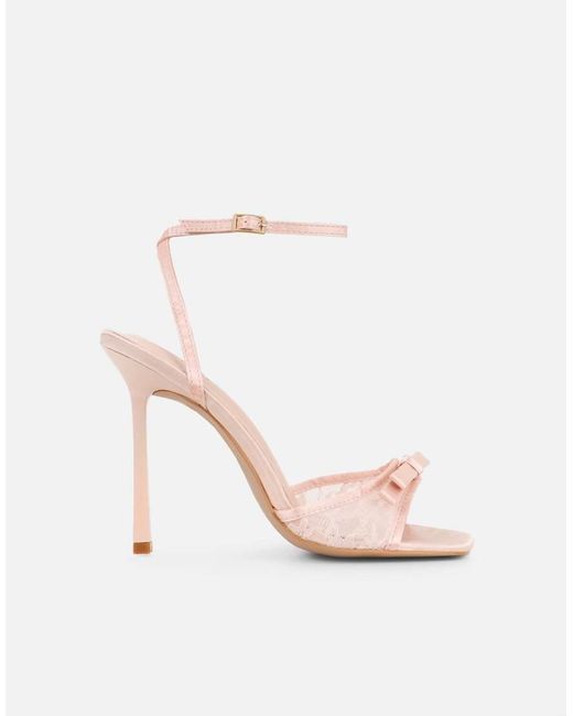 SIMMI Natural Janeena Lace Bow Detail Heeled Sandals
