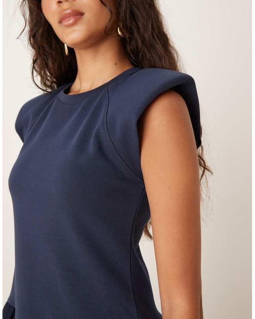 Mango Blue Sleeveless Knitted Dress