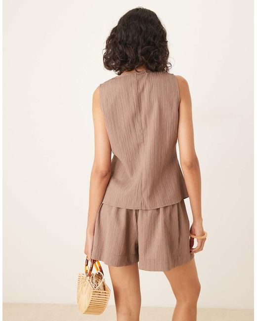 Top De Tejido Efecto Rugoso De (Parte De Un Conjunto)-Neutro ASOS de color Natural