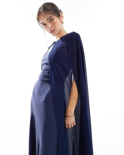 TFNC London Blue – bridesmaids – maxi-cape aus chiffon
