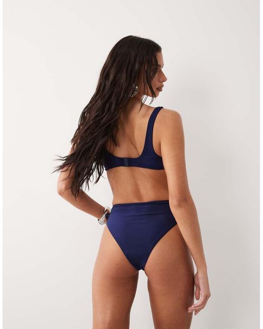 ASOS Blue Harmony Hot Fix Azores High Leg High Waist Bikini Bottom