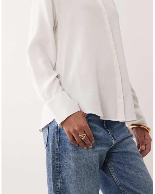Mango White Classic Shirt