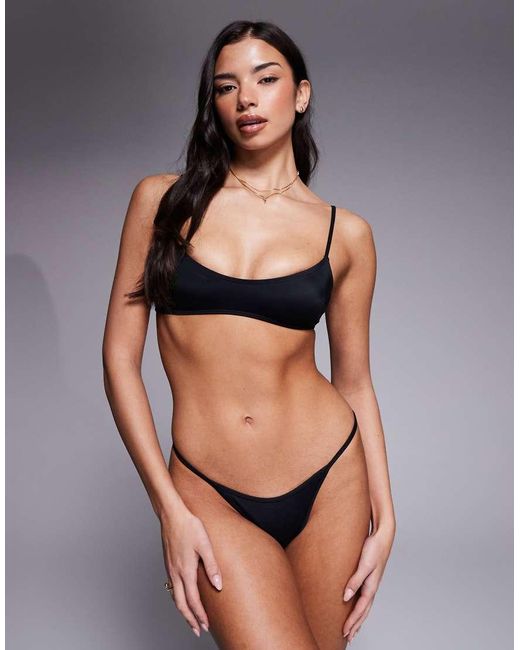 ASOS Black Maya Cadiz Skinny Crop Bikini Top