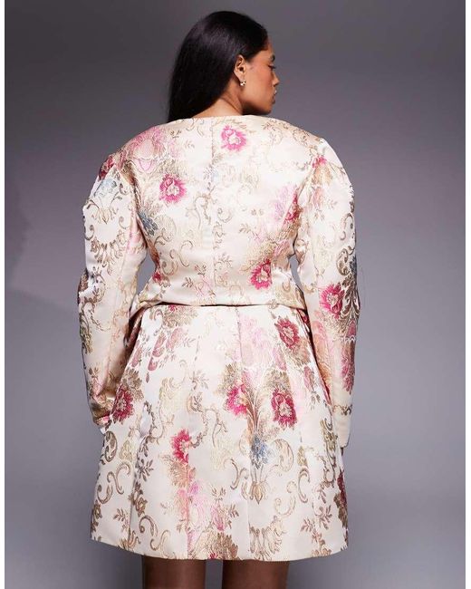 ASOS Pink Curve Co-ord Jacquard Mini Skirt