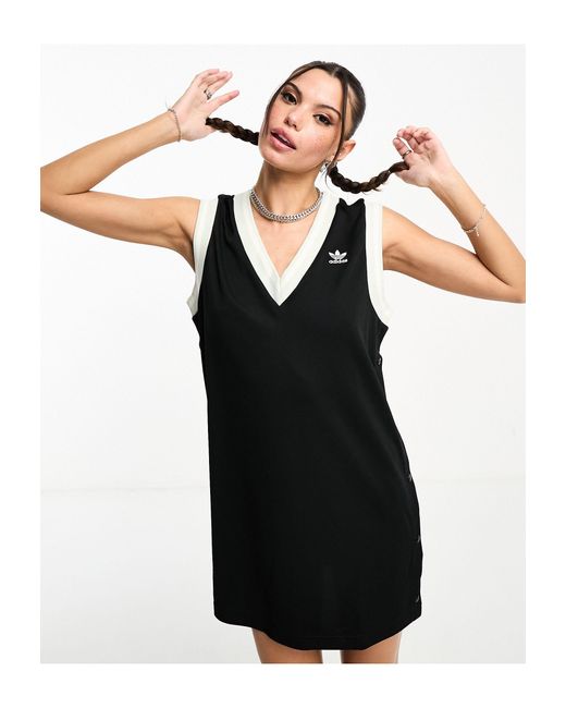 Adidas Originals Black 'neutral Court' Adibreak Sleeveless Mini Dress