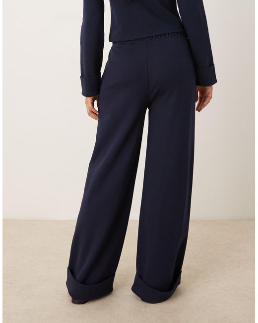 ASOS Blue Interlock Turnback Hem Sweatpants