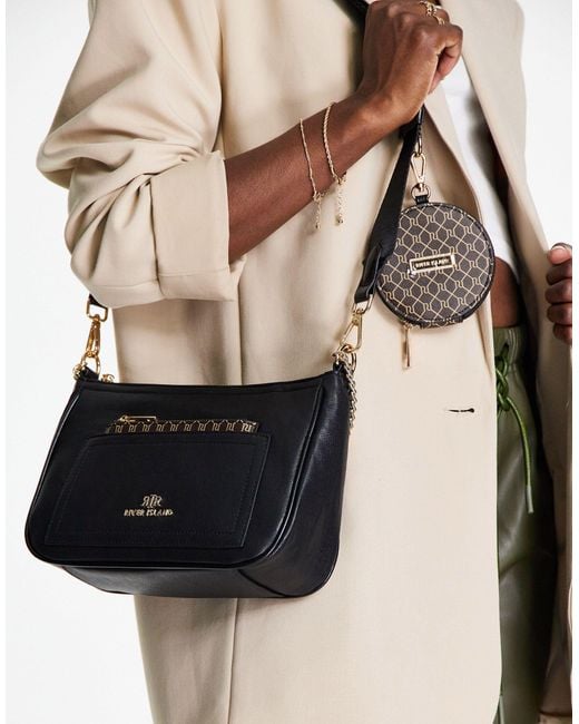 LOGO CROSSBODY Black  Women's Black Crossbody Bag with Monogram