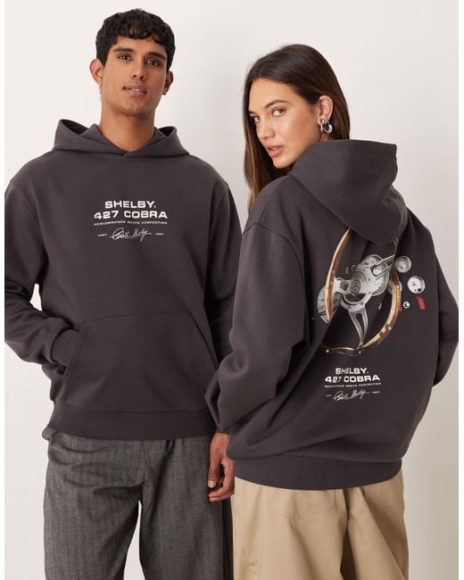 ASOS Black Unisex Relaxed Hoodie With Cobra Wheel Print