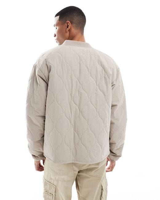 Jack & Jones – gesteppte bomberjacke in Gray für Herren