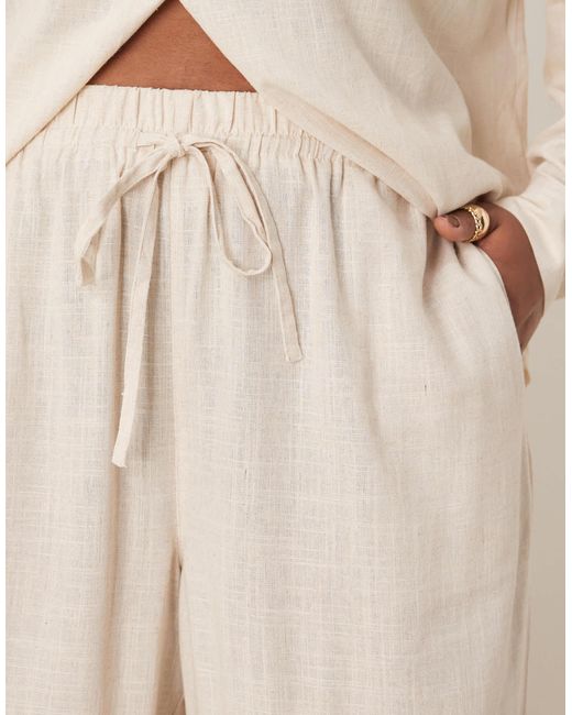 ASOS Natural Curve Linen Look Pull On Trousers Co-ord