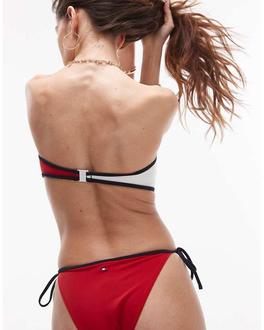 Tommy Hilfiger Red Bandeau Bikini Top