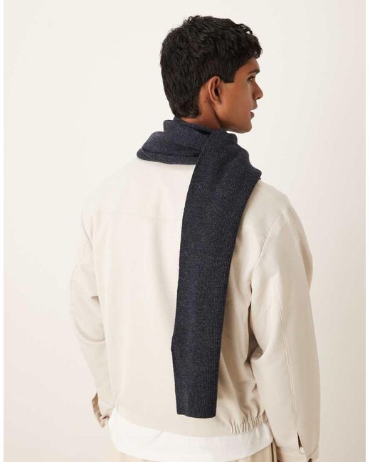 Lyle & Scott White Lambswool Ribbed Scarf for men
