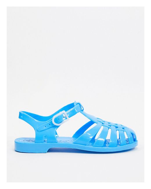blue jelly shoes