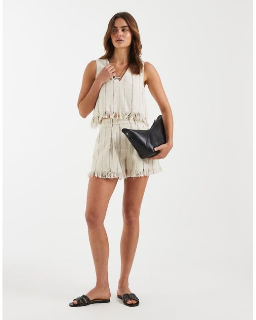 ASOS Multicolor Tailored Fringe Hem V Neck Shell Top