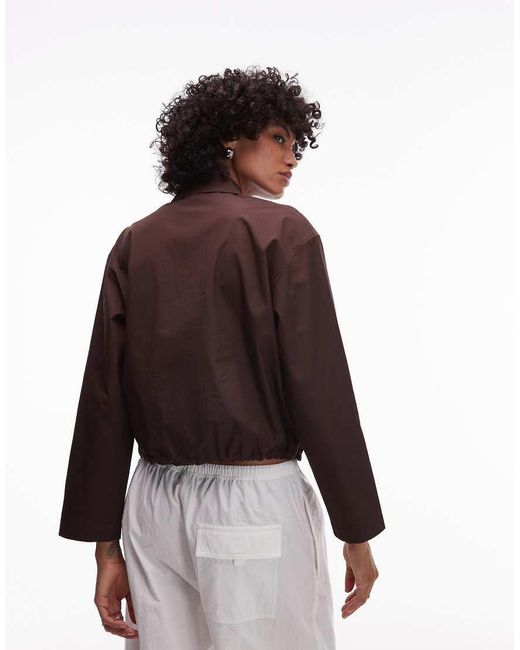 ARKET Purple Pure Cotton Cropped Blouson Jacket